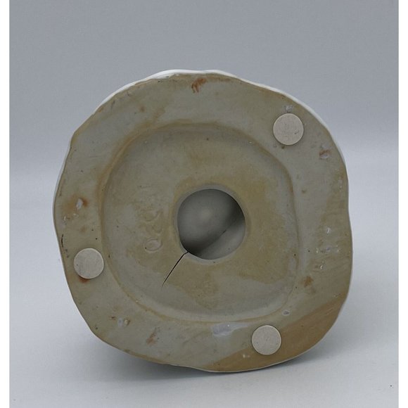 Vintage Snowman Candle Clay Pottery Tea Light Votive Holder Large Christmas - Picture 10 of 10